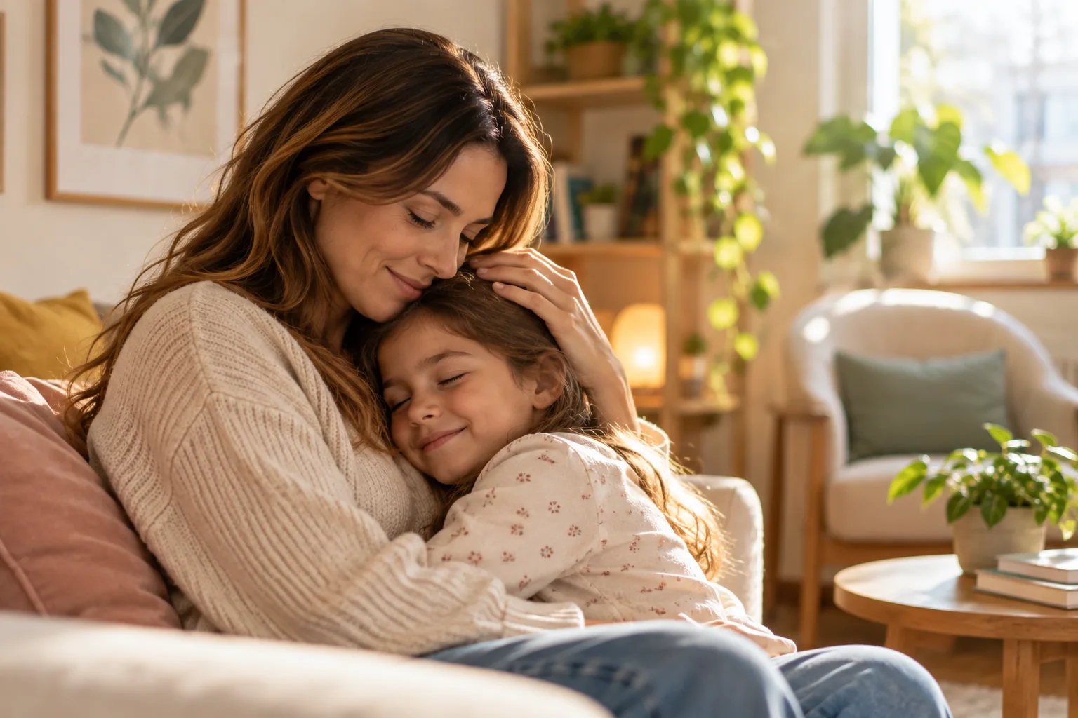 Un abbraccio tra madre e figlia, immagine illustrativa